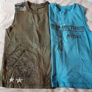Kids Tank Tops - Teal and Olive